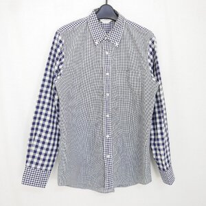 soe shirts ソーイシャツ REGULAR GINGHAM CHECK トップス ギンガムチェック BD ボタンダウン 長袖コットン シャツ NAVY 40 2161-81-005