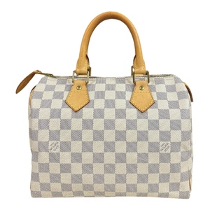 ルイヴィトン スピーディ25 ダミエアズール ハンドバッグ ダミエアズールキャンバス N41534 ホワイト レディース LOUIS VUITTON 中古