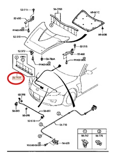 RX-8 SE3P 前期 後期 共通 マツダ 純正 56751E シール ー ボンネット ラバー 2003/02- 2008/02- RUBBER,SEAL-BONNET Front Seal