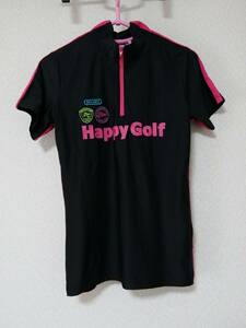 FILA GOLF フィラゴルフ レディース　ハーフジップ 半袖Tシャツ ブラック系 M