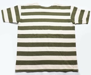 Warehouse (ウエアハウス) Lot 4050 - 2INCHES BORDER TEE / 2インチボーダーTシャツ 美品 ナチュラル × グリーン size 40(L)