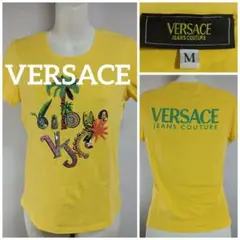 VERSACE ベルサーチ イエロー 黄色の素敵なTシャツ ヤシの木