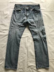 人気　Levi‘s 501 リーバイス501 USA古着　used　ダメージリペア有り　色落ち　32x32