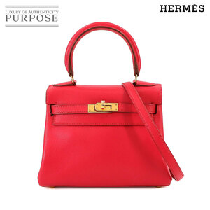 新品同様 エルメス HERMES ミニケリー 2way ハンド ショルダー バッグ ガリバー レッド 内縫い 〇Z刻印 ゴールド 金具 Mini Kelly 90236430