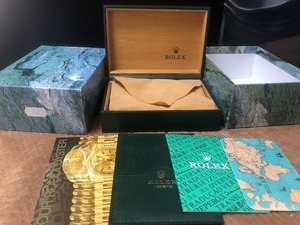 ロレックス サブマリーナ 16613 青 箱 ボックス Box 冊子 パス ケース 日本語訳 カレンダー 緑 グリーン 時計 付属品 ROLEX SUBMARINER