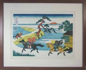 ●○■龍香堂■　復刻木版浮世絵　葛飾北斎『隅田川関屋の里』額装済○●