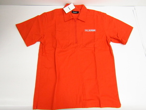 XLARGE エクストララージ HALFZIP WORK SHIRT ハーフジップ ワークシャツ 半袖 オレンジ SIZE:S ⊥FG6859