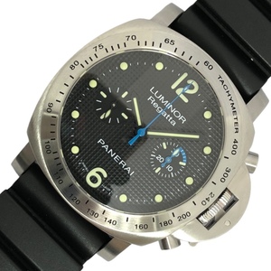 パネライ PANERAI ルミノール レガッタ クロノグラフ PAM00308 ブラック SS/ラバーベルト 腕時計 メンズ 中古