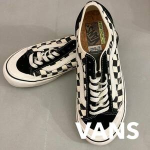 【新品未使用】 バンズ VANS チェック ローカット LOW サーフライン オールドスクール eco CUSH キャンバス ブラック ホワイト 25.5cm @★