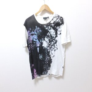 ★055　Justcavalli　ジャスカヴァリ　柄　プリント　半袖　Tシャツ　L【メ便】