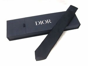 1000円スタート ネクタイ Dior ディオール トロッター ネイビー 紺色 シルク100％ 箱付 メンズ ファッション 紳士服飾小物 WHO G①901