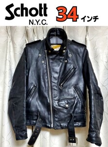 Schott ライダース ジャケット　レザー ショット 34 perfecto ダブルライダースジャケット バイカー punk metal ramones riders