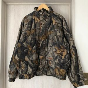 (k) woolrich ウールリッチ 中綿 リバーシブル ジャケット リアルツリーカモ 迷彩 サイズL カーキ 