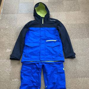 バートン Burton スキーウェア 上下 スキー スノボジャケット パンツ スノボ スノーボード Lサイズ メンズ 青×黒 スノーボードウェア 