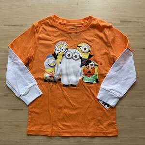 ★h27 新品 タグ付き DESPICABLE ME ハロウィン レイヤード 長袖Tシャツ ４T 100cm前後 アメリカ購入★ミニオンズ HALLOWEEN ロンT ４歳