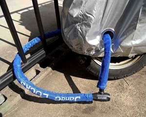 バイクロック ジョイント ワイヤー錠 ブルー 1m20cm 頑丈ワイヤーロック 大切なバイクの盗難防止