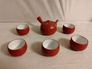 朱泥の茶器セット