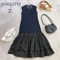 【 JUSGLITTY 】ジャスグリッティー ノースリーブ ニットワンピース