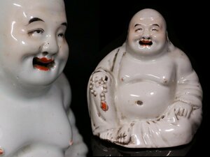 ◆中国陶磁器・景徳鎮・江西・粉彩・布袋尊像・置物・座像◆aa386