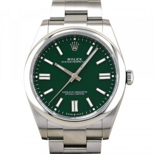 ロレックス ROLEX オイスターパーペチュアル 41 124300 グリーン文字盤 未使用 腕時計 メンズ