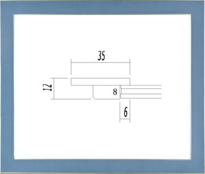 デッサン用額縁 木製フレーム UVカットアクリル仕様 7523 太子サイズ オールドブルー