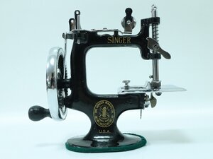 【美品】SINGER トイミシン 手回し アンティーク USA製 ブラック 1900年代 11-A076K