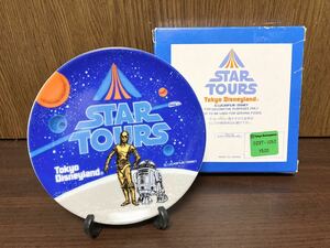 未使用 TOKYO Disneyland STAR WARS STAR TOURS ディズニー スターウォーズ プレート スタンド付 MADE IN JAPAN 日本製 ビンテージ