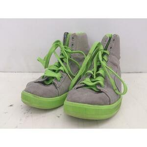 ◇ PUMA Archive Lite Mid Washed Canvas RT 355894-04 スニーカー サイズ22.5ｃｍ グレー ネオグリーン レディース P