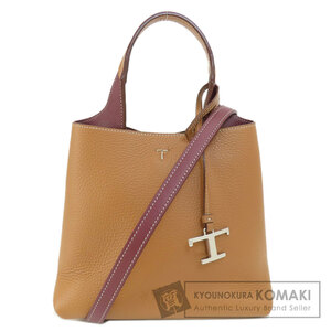 TODS トッズ ロゴ 2WAY ハンドバッグ レザー レディース 中古