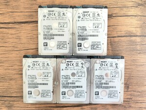 【送料無料】中古HDD 5台セット 500GB HGST SATA 5400RPM 8MB 7mm 2.5インチ 動作確認済 健康状態:正常 Z5K500-500 HDD 5個セット ④