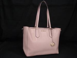 1円 ■極美品■ MICHAEL KORS マイケルコース レザー トートバッグ ショルダー 肩掛け レディース ピンク系 FL1308