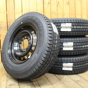 2024年製 GOODYEAR 15インチ 200系 ハイエース 純正 中古スチールホイール 195/80R15 107/105L 新品 スタッドレスタイヤ 4本SET