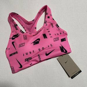 新品【NIKE】 S ナイキ　 スポーツブラ　アイコン　クラッシュ　ロゴ　ピンク　レディース　女性　タイツ　ヨガ　スポーツウエア