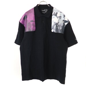 RAF SIMONS × FRED PERRY ラフシモンズ × フレッドペリー フォトパッチ ショートスリーブポロシャツ SM8120 ブラック L IT2WIMKLY4N8