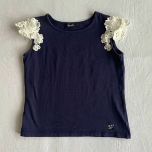 feefossette　フィフォセット　半袖Ｔシャツ　袖レース　夏　女の子　サイズ１５０（１４０）　JENNI