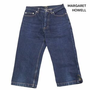 MARGARET HOWELL マーガレットハウエル 春夏 USED加工♪ クロップド デニム パンツ ジーンズ Sz.1　レディース 日本製　K4B00371_5#P