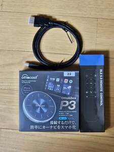 【新品】【リモコン＋HDMIケーブル付き】オットキャストOttocast OttoAibox P3 新型 Android12 CarPlay AI Box オットキャスト P3 1