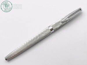 AK0606257　★ WATERMAN ウォーターマン C/F モアレ 万年筆 カートリッジ式 シルバーカラー ペン先 18K 750 刻印 筆記用具 文房具