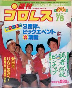 週刊プロレス 1984年5月8日号 No.40 アントニオ猪木 藤波辰巳 藤原喜明 木村健吾 高田伸彦 週プロ 昭和59年　YB241108S1