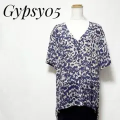 Gypsy05 ジプシー✨ブラウス 半袖シャツ シースルー パープル シルク S