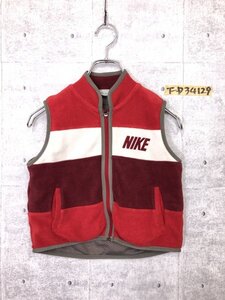 NIKE ナイキ キッズ フリース ジップベスト 120 赤白グレー