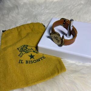 IL BISONTE イルビゾンテ ブレスレット オレンジ系　レザー 男女兼用