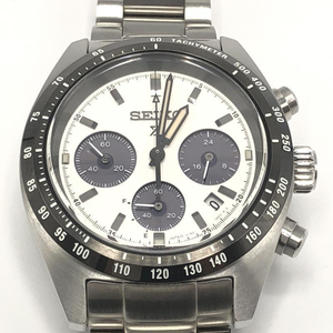 【中古】SEIKO プロスペックス スピードタイマー 腕時計 V192-0AF0 ブラック シルバー セイコー[240010439809]