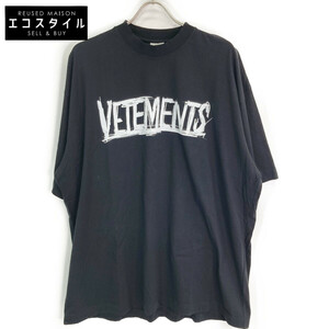 VETEMENTS ヴェトモン ブラック ワールドツアーTシャツ ブラック M トップス コットン レディース 中古