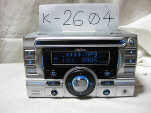 K-2604　Clarion　クラリオン　DUB385MP　MP3　USB　フロント AUX　2Dサイズ　CDデッキ　故障品