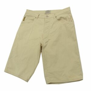 ◇ARMANI JEANS コットン ハーフパンツ イーグルバッチ ボタンフライ ライトベージュ アルマーニ メンズ 1円スタート