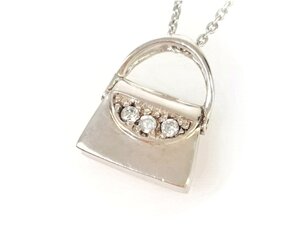 スタージュエリー　STAR JEWELRY　バッグ/鞄　チャーム　ネックレス　幅1.3cm　ラインストーン×シルバー925　YAS-9869