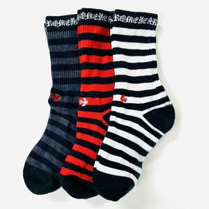 Chrome Hearts Striped SOCKS クロムハーツ ストライプ ソックス 3足セット F1278