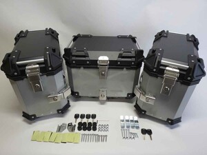 クロスカブ CC110 cc50 2018-2024 スライド 前後調整可 サイド キャリア ＆サイド BOX &リアBOX 5点セット 黒銀【car-cc110a-1-a】