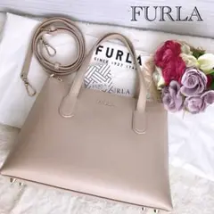 美品☆FULRA フルラ 2wayショルダーバッグ レザー ベージュ 保証書